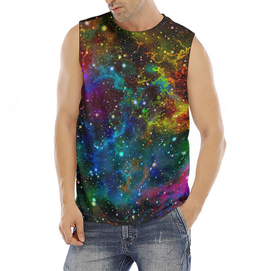Abstract Colorful Galaxy Space Print Men's Fitness Tank Top