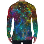 Abstract Colorful Galaxy Space Print Men's Long Sleeve T-Shirt