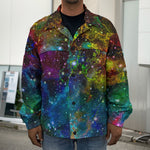 Abstract Colorful Galaxy Space Print Men's Shirt Jacket