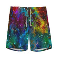 Abstract Colorful Galaxy Space Print Men's Athletic Shorts