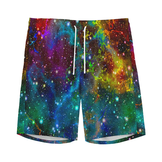Abstract Colorful Galaxy Space Print Men's Sports Shorts