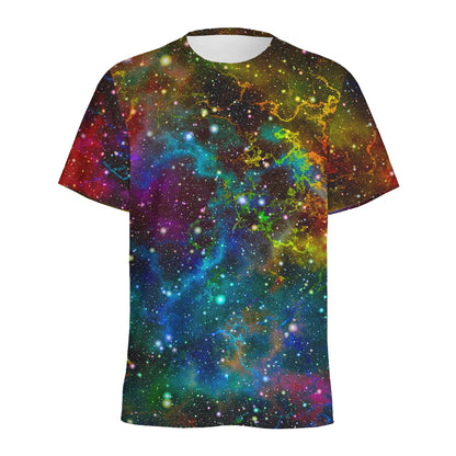 Abstract Colorful Galaxy Space Print Men's Sports T-Shirt