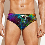 Abstract Colorful Galaxy Space Print Men's Swim Briefs