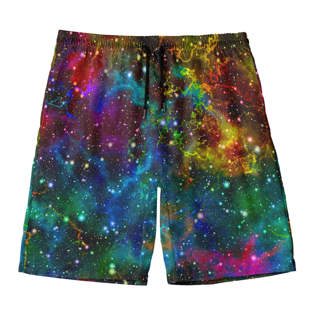 Abstract Colorful Galaxy Space Print Men's Swim Trunks