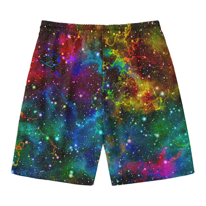 Abstract Colorful Galaxy Space Print Men's Swim Trunks