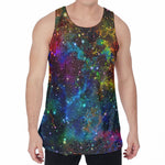 Abstract Colorful Galaxy Space Print Men's Velvet Tank Top