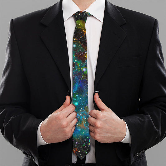 Abstract Colorful Galaxy Space Print Necktie