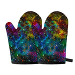 Abstract Colorful Galaxy Space Print Oven Mitts