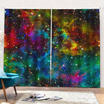 Abstract Colorful Galaxy Space Print Pencil Pleat Curtains