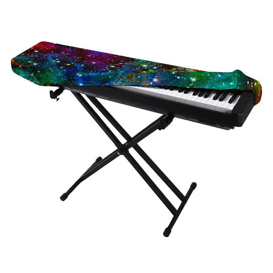 Abstract Colorful Galaxy Space Print Piano Keyboard Cover