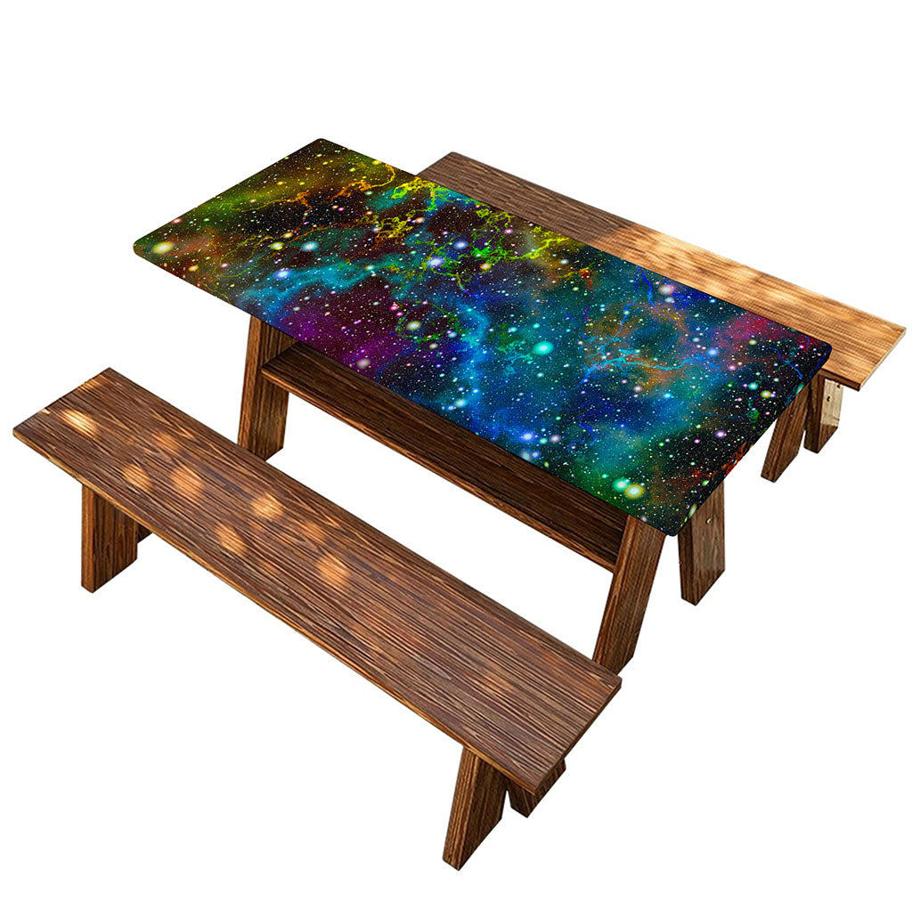 Abstract Colorful Galaxy Space Print Picnic Table Cover