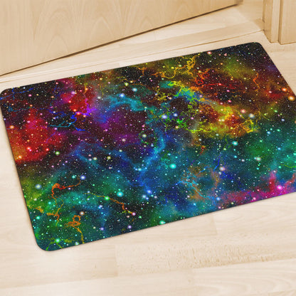 Abstract Colorful Galaxy Space Print Polyester Doormat