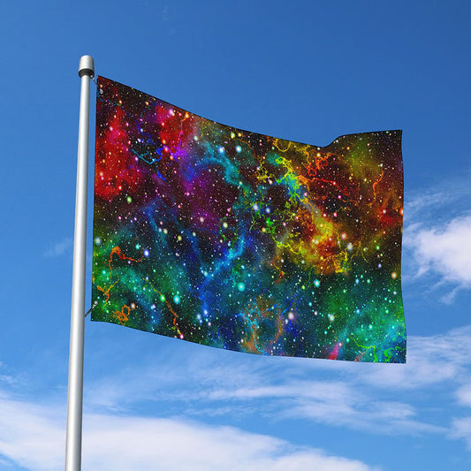 Abstract Colorful Galaxy Space Print Polyester Flag