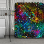 Abstract Colorful Galaxy Space Print Polyester Shower Curtain