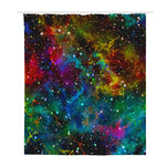 Abstract Colorful Galaxy Space Print Polyester Shower Curtain