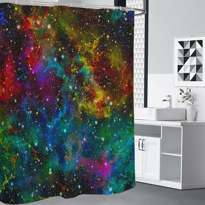 Abstract Colorful Galaxy Space Print Premium Shower Curtain