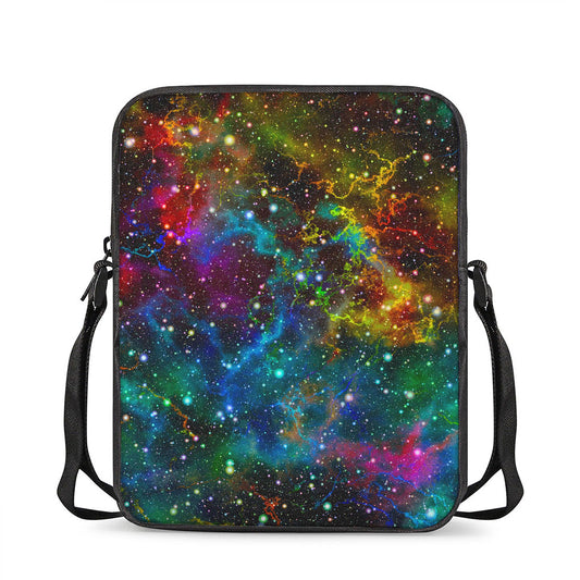 Abstract Colorful Galaxy Space Print Rectangular Crossbody Bag