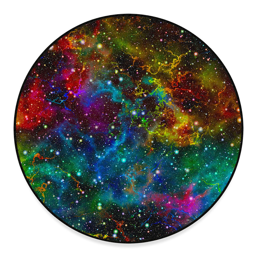 Abstract Colorful Galaxy Space Print Round Floor Mat