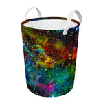 Abstract Colorful Galaxy Space Print Round Laundry Basket