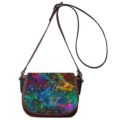 Abstract Colorful Galaxy Space Print Saddle Bag