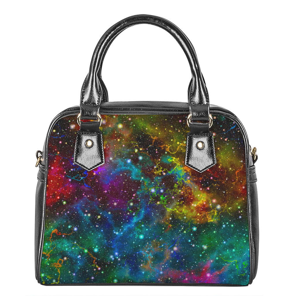 Abstract Colorful Galaxy Space Print Shoulder Handbag