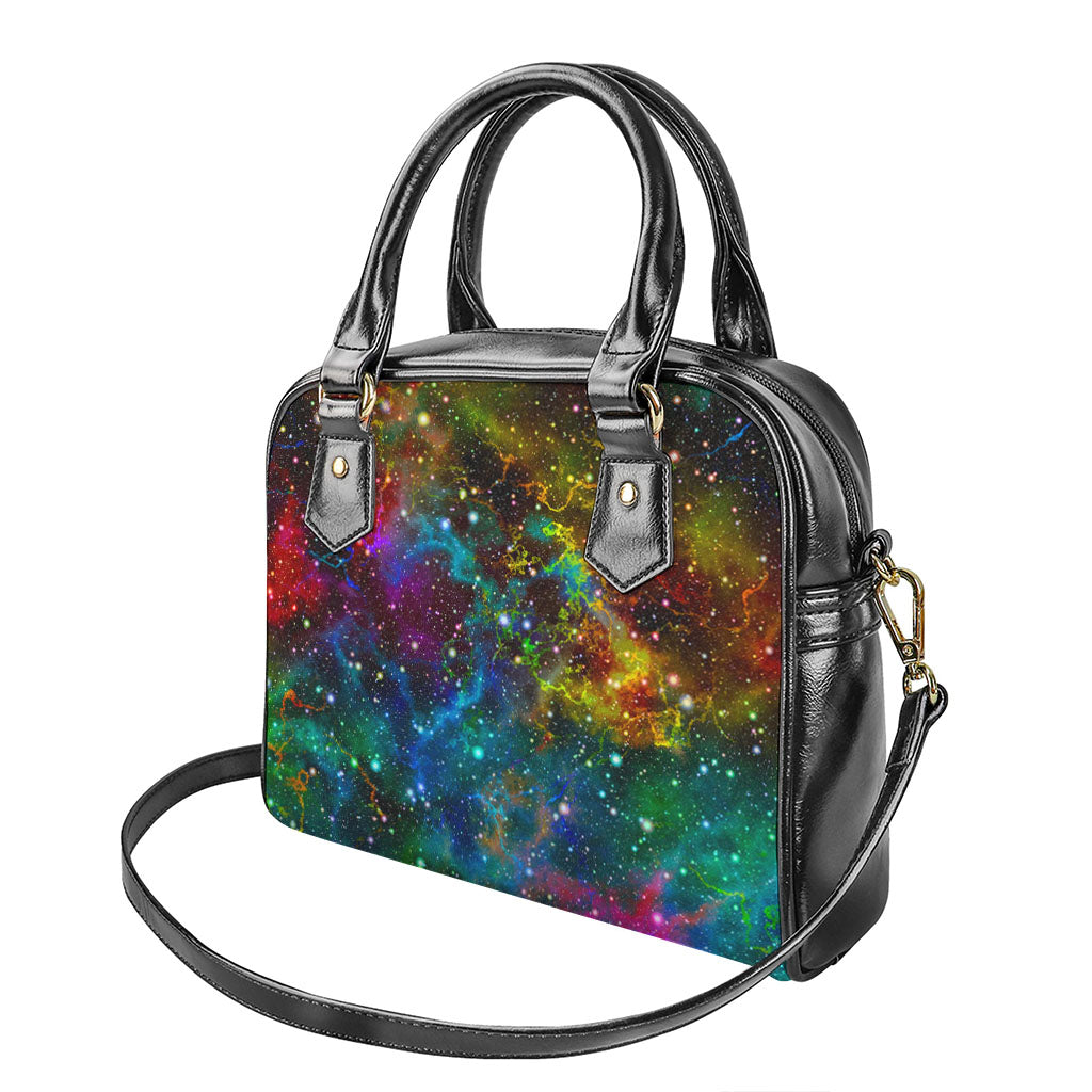 Abstract Colorful Galaxy Space Print Shoulder Handbag