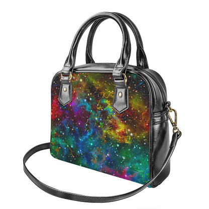 Abstract Colorful Galaxy Space Print Shoulder Handbag