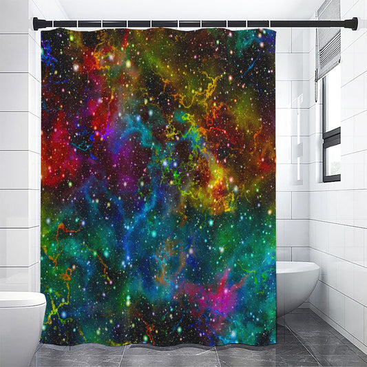 Abstract Colorful Galaxy Space Print Shower Curtain