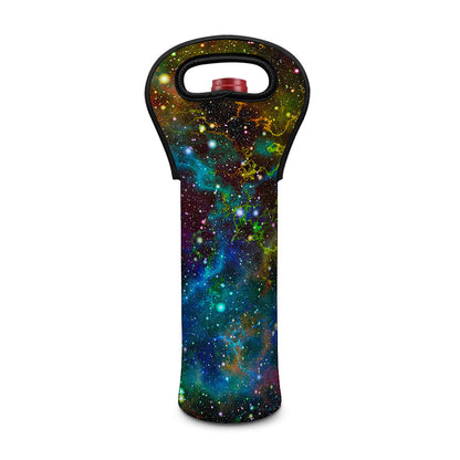 Abstract Colorful Galaxy Space Print Single Neoprene Wine Tote