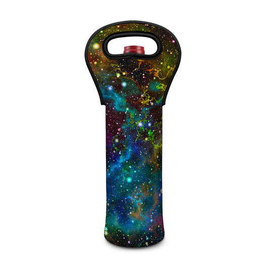 Abstract Colorful Galaxy Space Print Single Neoprene Wine Tote