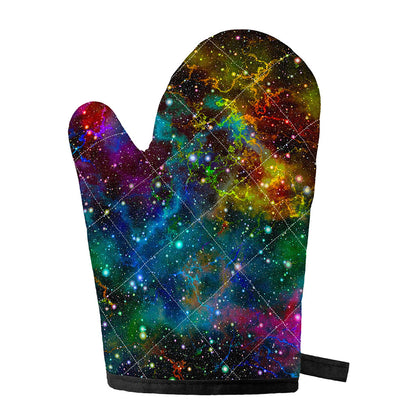 Abstract Colorful Galaxy Space Print Single Oven Mitt