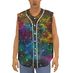 Abstract Colorful Galaxy Space Print Sleeveless Baseball Jersey