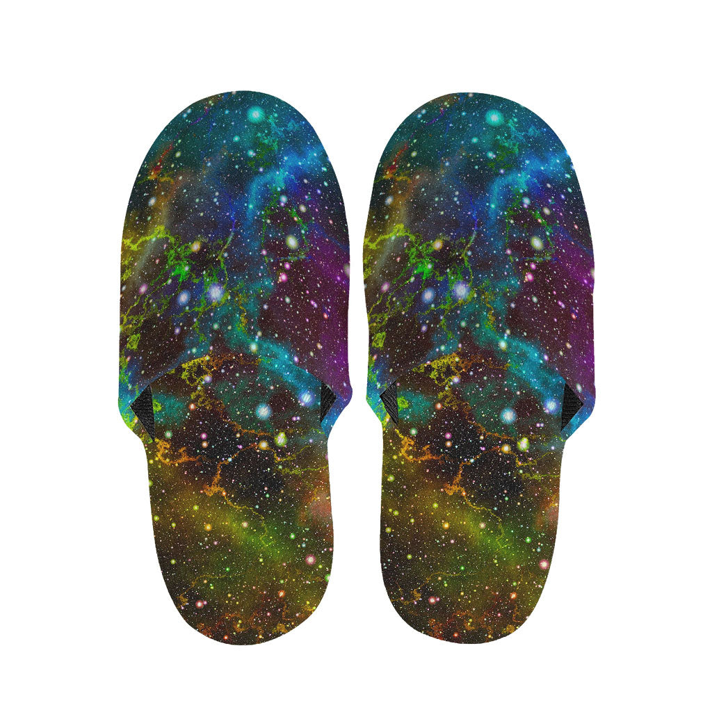 Abstract Colorful Galaxy Space Print Slippers