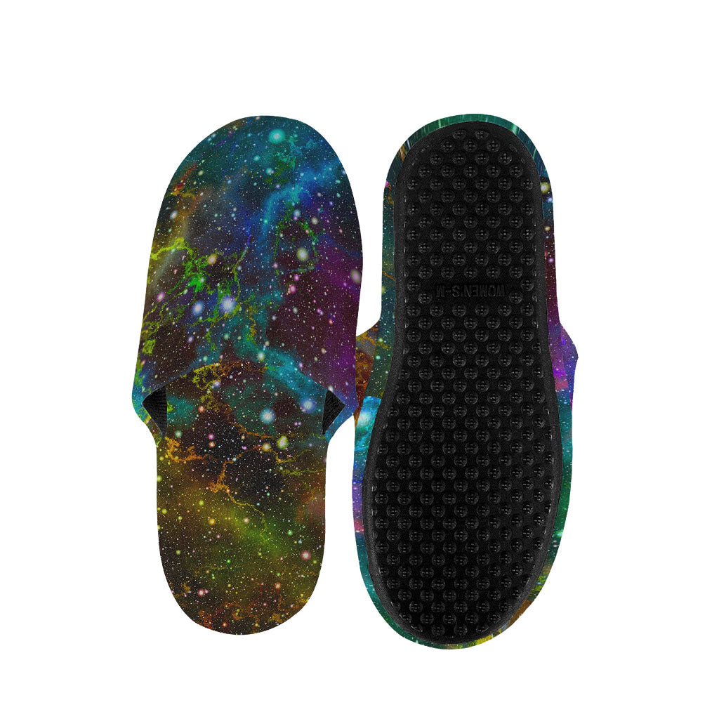 Abstract Colorful Galaxy Space Print Slippers