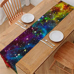 Abstract Colorful Galaxy Space Print Table Runner