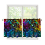 Abstract Colorful Galaxy Space Print Tier Curtains