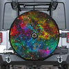 Abstract Colorful Galaxy Space Print Tire Cover With Camera Hole