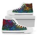 Abstract Colorful Galaxy Space Print White High Top Sneakers