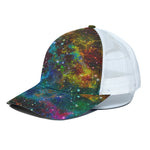Abstract Colorful Galaxy Space Print White Mesh Trucker Cap