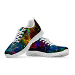 Abstract Colorful Galaxy Space Print White Running Shoes