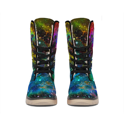 Abstract Colorful Galaxy Space Print Winter Boots