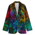 Abstract Colorful Galaxy Space Print Women's Blazer