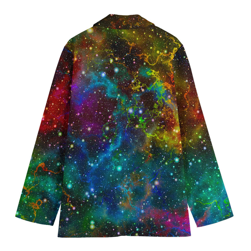 Abstract Colorful Galaxy Space Print Women's Blazer