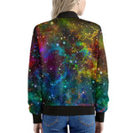 Abstract Colorful Galaxy Space Print Women's Bomber Jacket