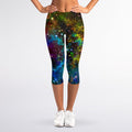 Abstract Colorful Galaxy Space Print Women's Capri Leggings