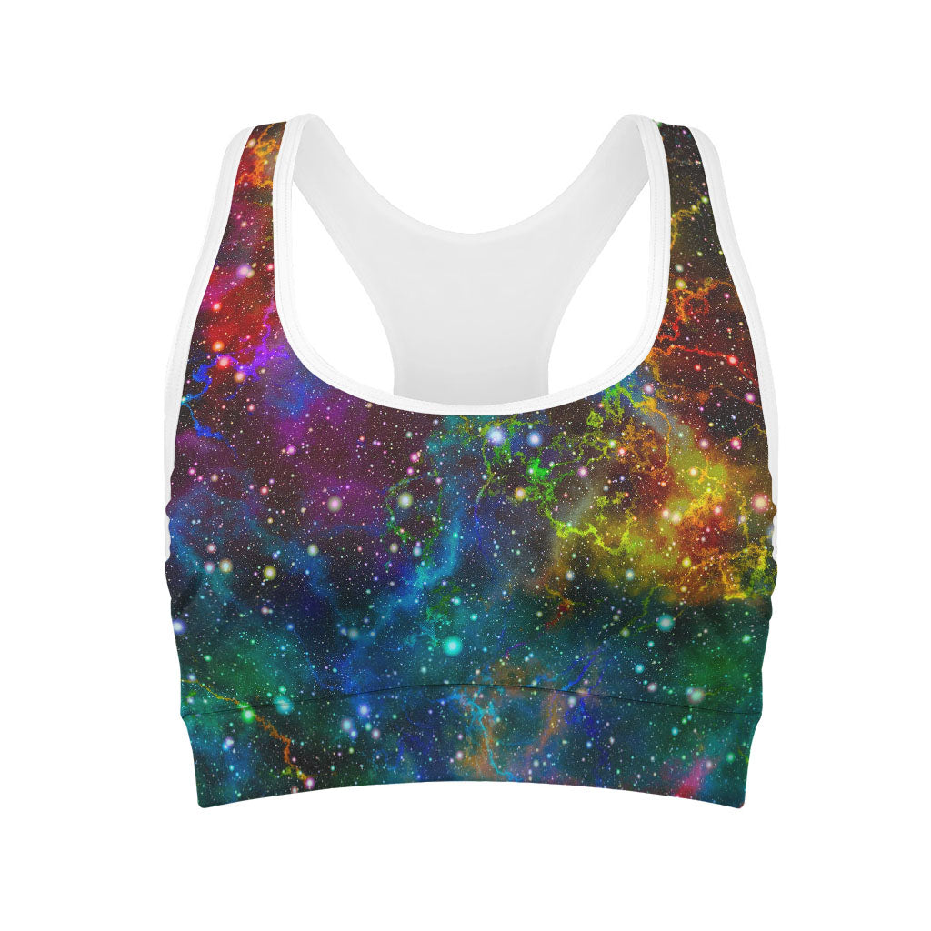 Abstract Colorful Galaxy Space Print Women's Sports Bra