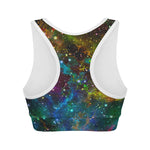 Abstract Colorful Galaxy Space Print Women's Sports Bra