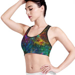 Abstract Colorful Galaxy Space Print Women's Sports Bra