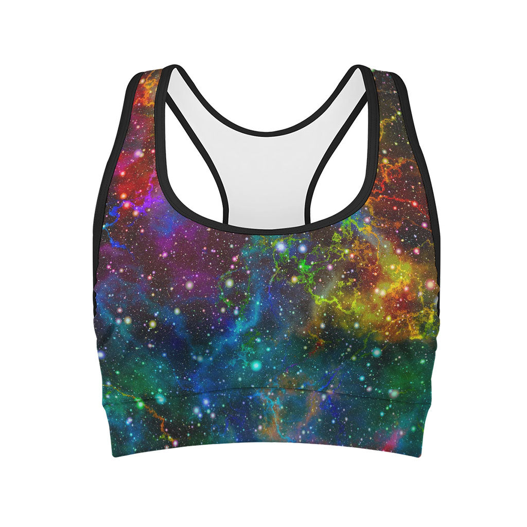 Abstract Colorful Galaxy Space Print Women's Sports Bra