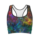 Abstract Colorful Galaxy Space Print Women's Sports Bra